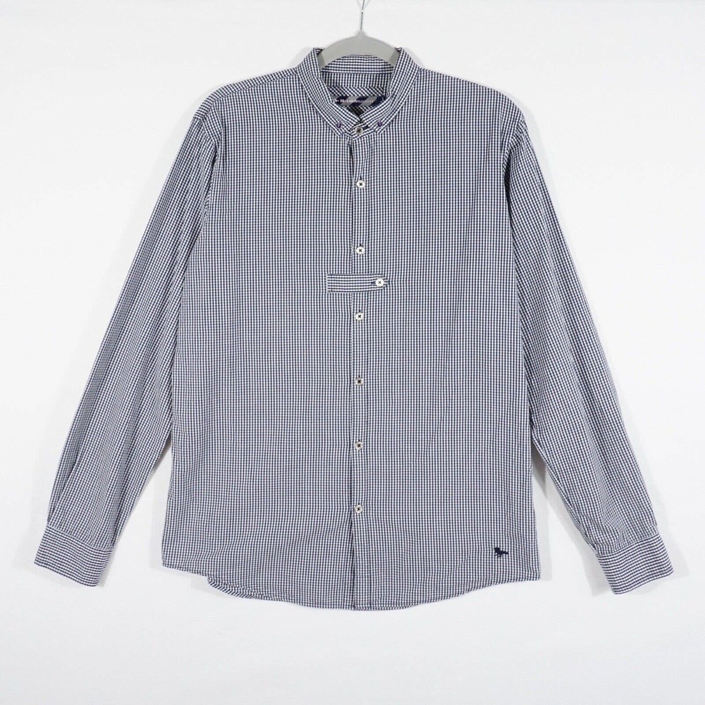 Modern Amusement Shirt Mens Size Large Plaid Button Up Dark Academia Witchy Core